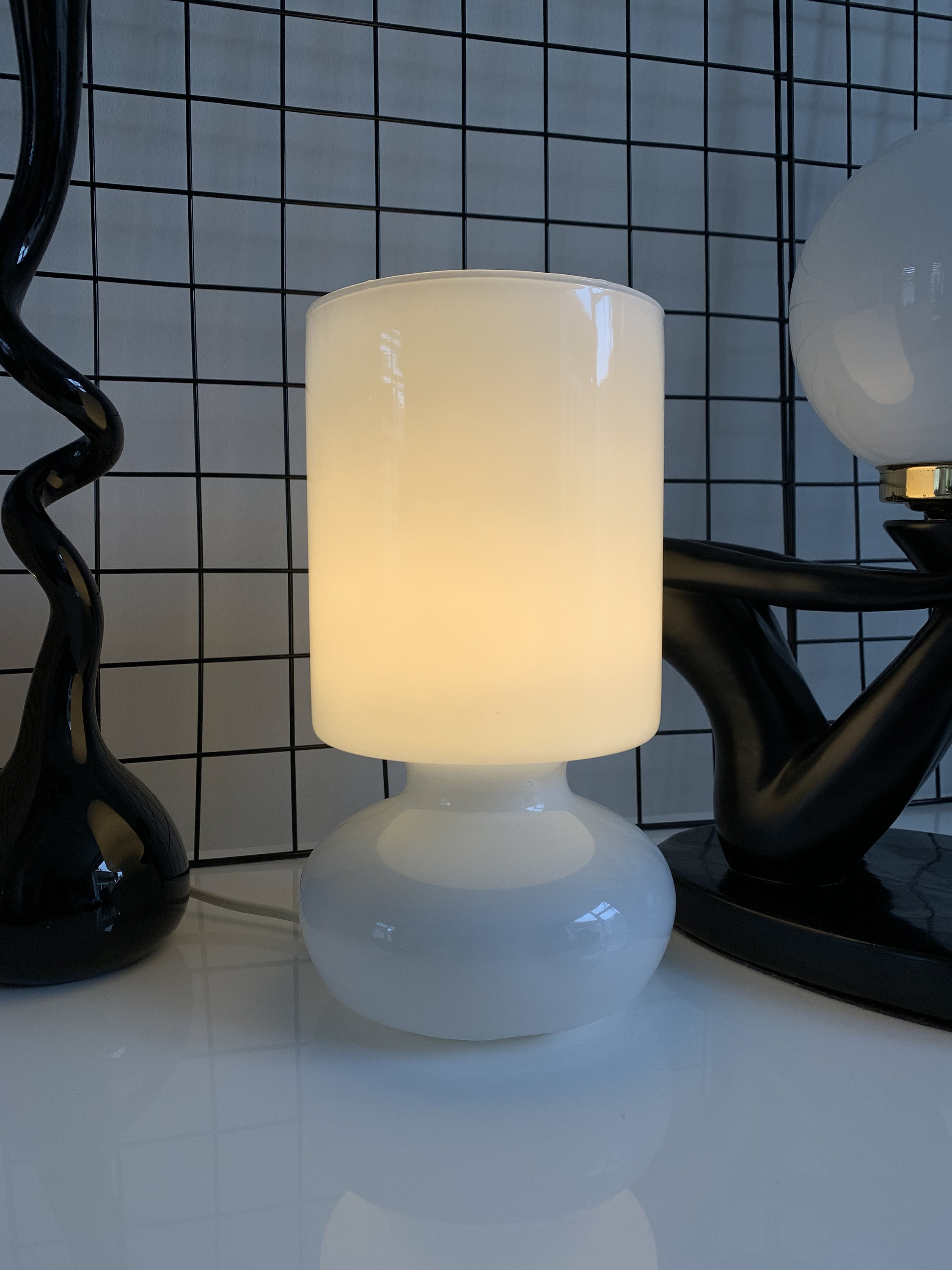 Vintage Ikea Pilz Lampe handgemachte Glas Tischlampe Lykta