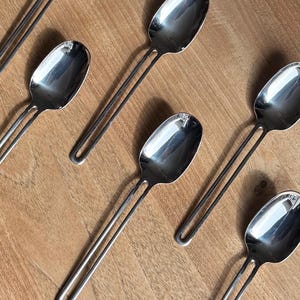 Vintage Studio 2000 FILO spoon set of 6 – design Antonio Piva – Italian stainless steel cutlery 70s/80s design cutlery