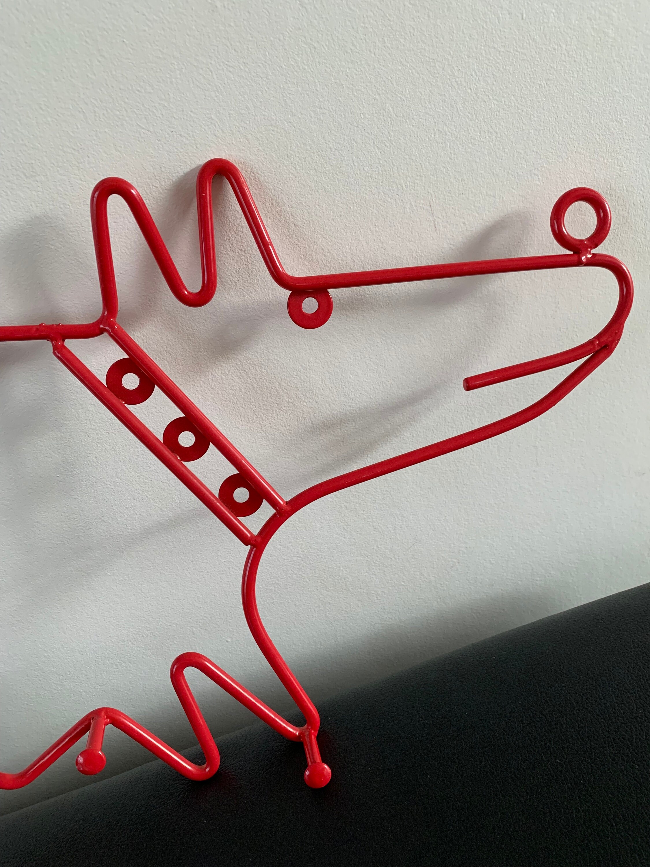 Ikea Fran Dog Wall Coat Rack Red Frän Wire Metal Vintage Pop Art