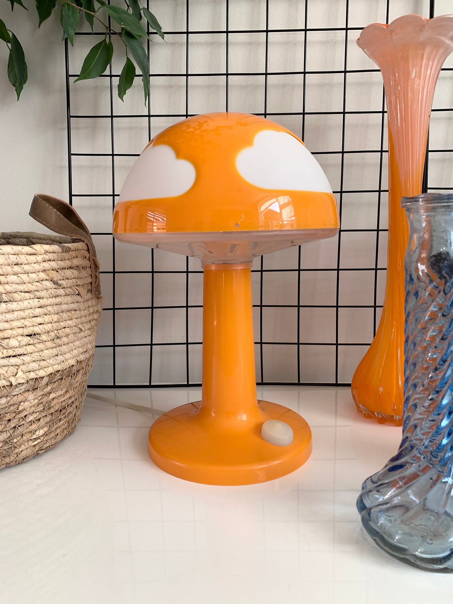 Vintage Cloud Mushroom Lamp Ikea Skojig Orange Wolken 1990 - Etsy