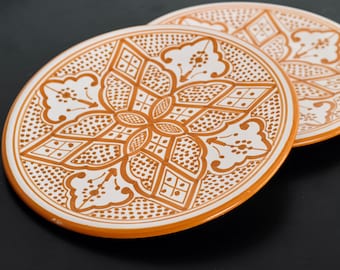 Thai plate, Flat plates, Terracotta plates, Hand painted plates, Moroccan plates, Ceramic tableware serving dish