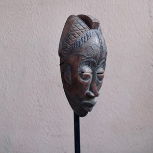 Antique African mask, antique wooden African statue, African wall decor, Tikar mask Cameroon 1950s, primitive African art