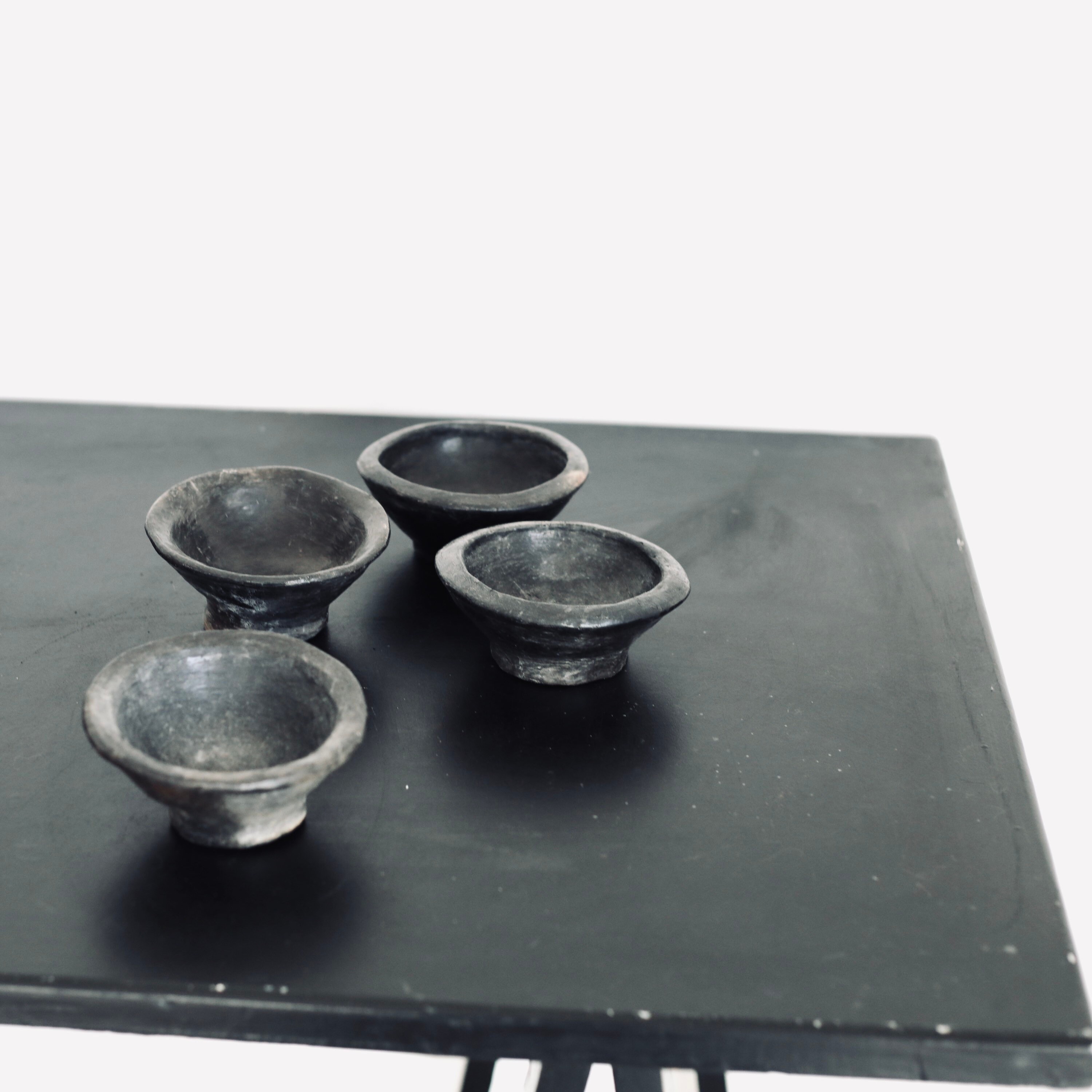 Coupelle en Céramique Noire Fait à La Main Tunisie, Poterie de Sejnane, Décoration Berbère, Ancienne