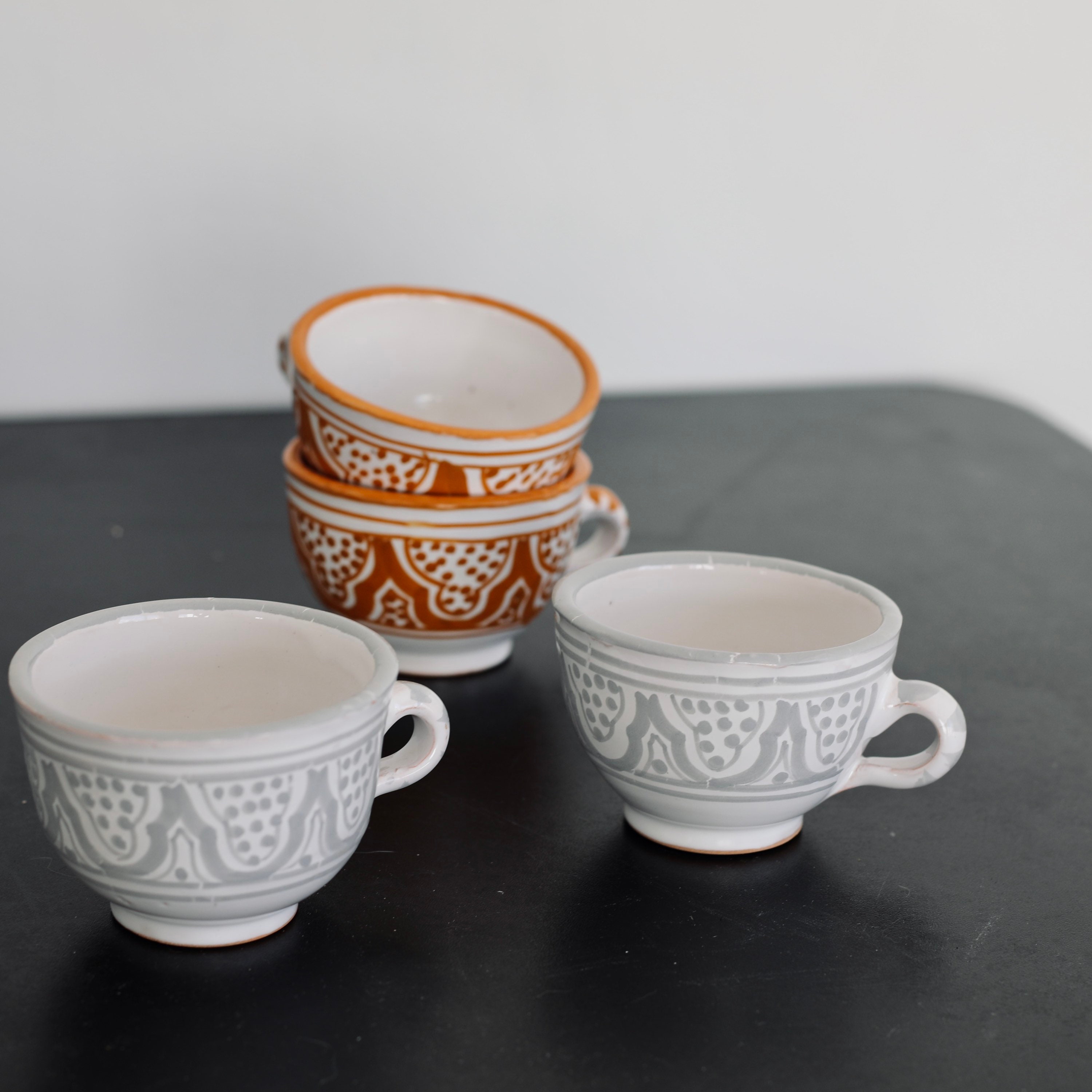 Ensemble de 2 Tasses Marocaines, à Thé en Céramique, Café, Marocaine, Mugs, Cups, Service Marocain, 