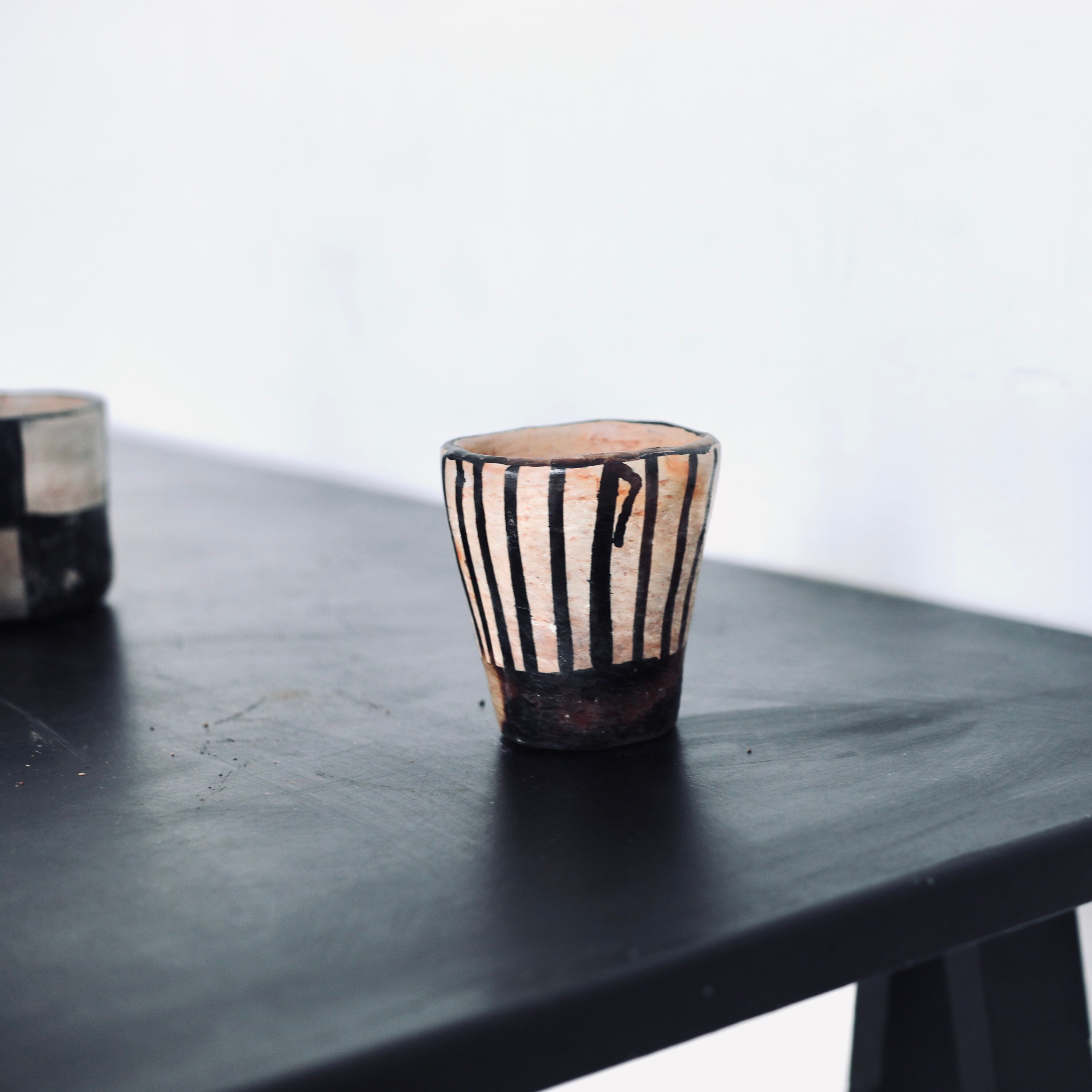 Verre Poterie Céramique, Petit Pot Décoration Chambre et Salle de Bain, Sejnane, Berbère, Céramique 