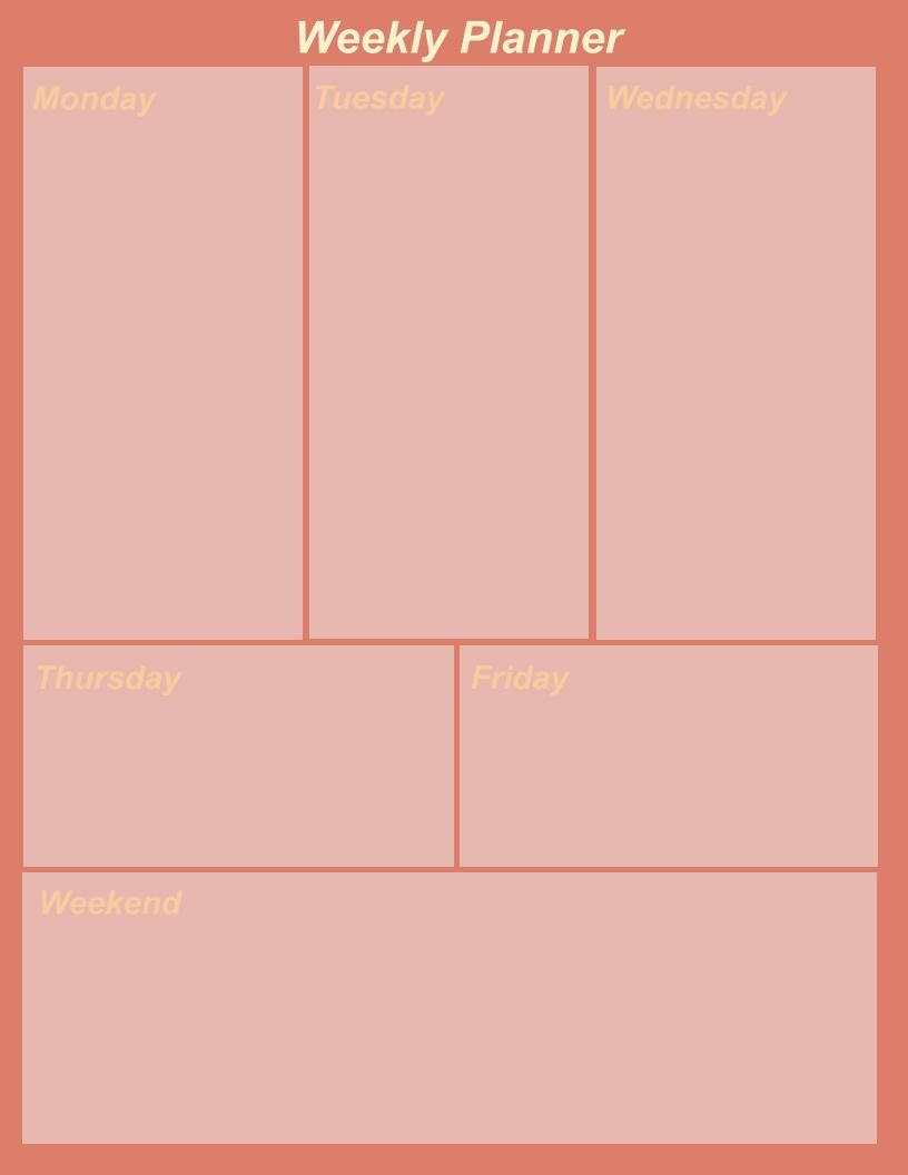 printable weekly planner rose gold etsy