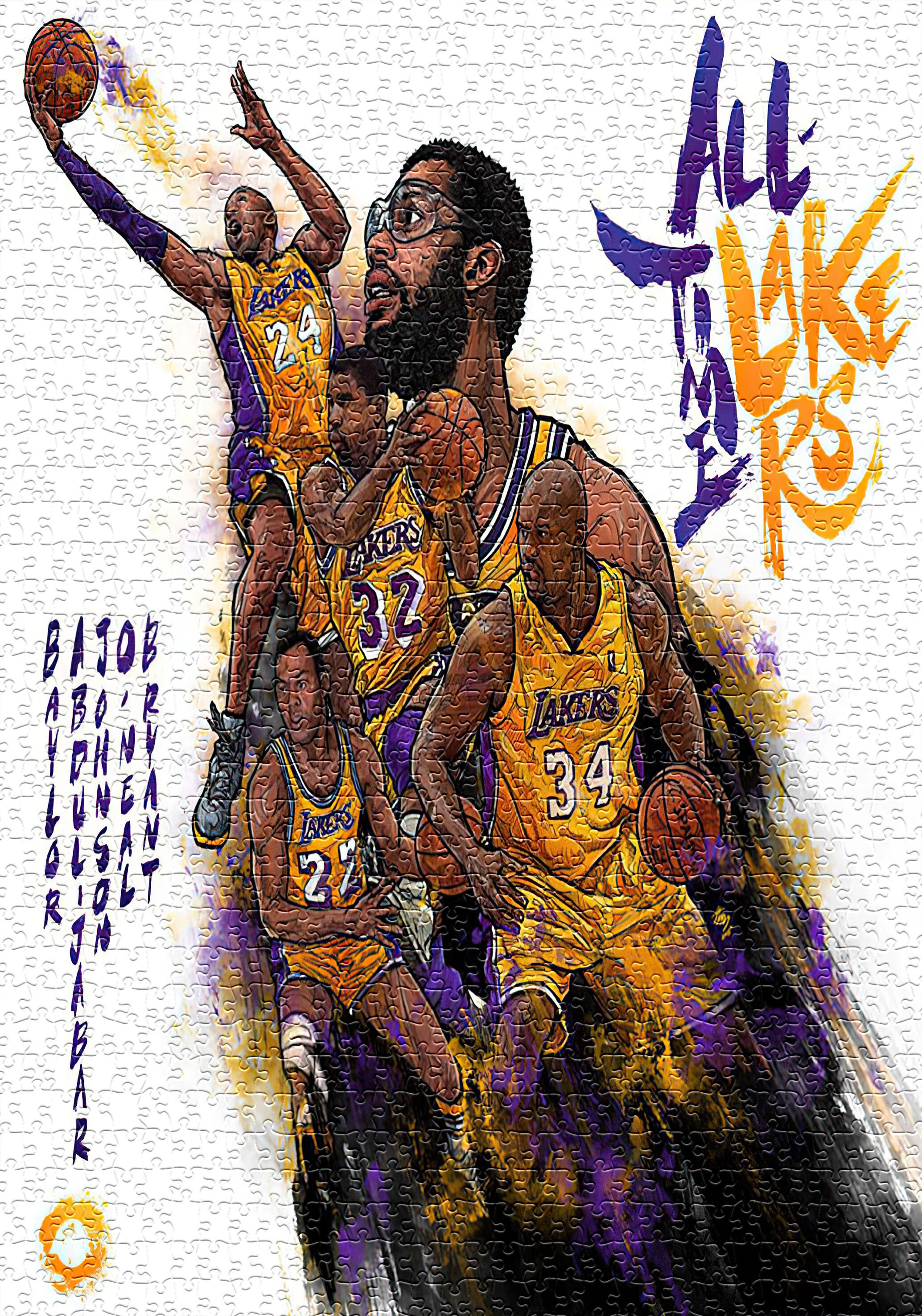 All Time Lakers 1000 Piece Jigsaw Puzzle Premium Jigsaw Etsy