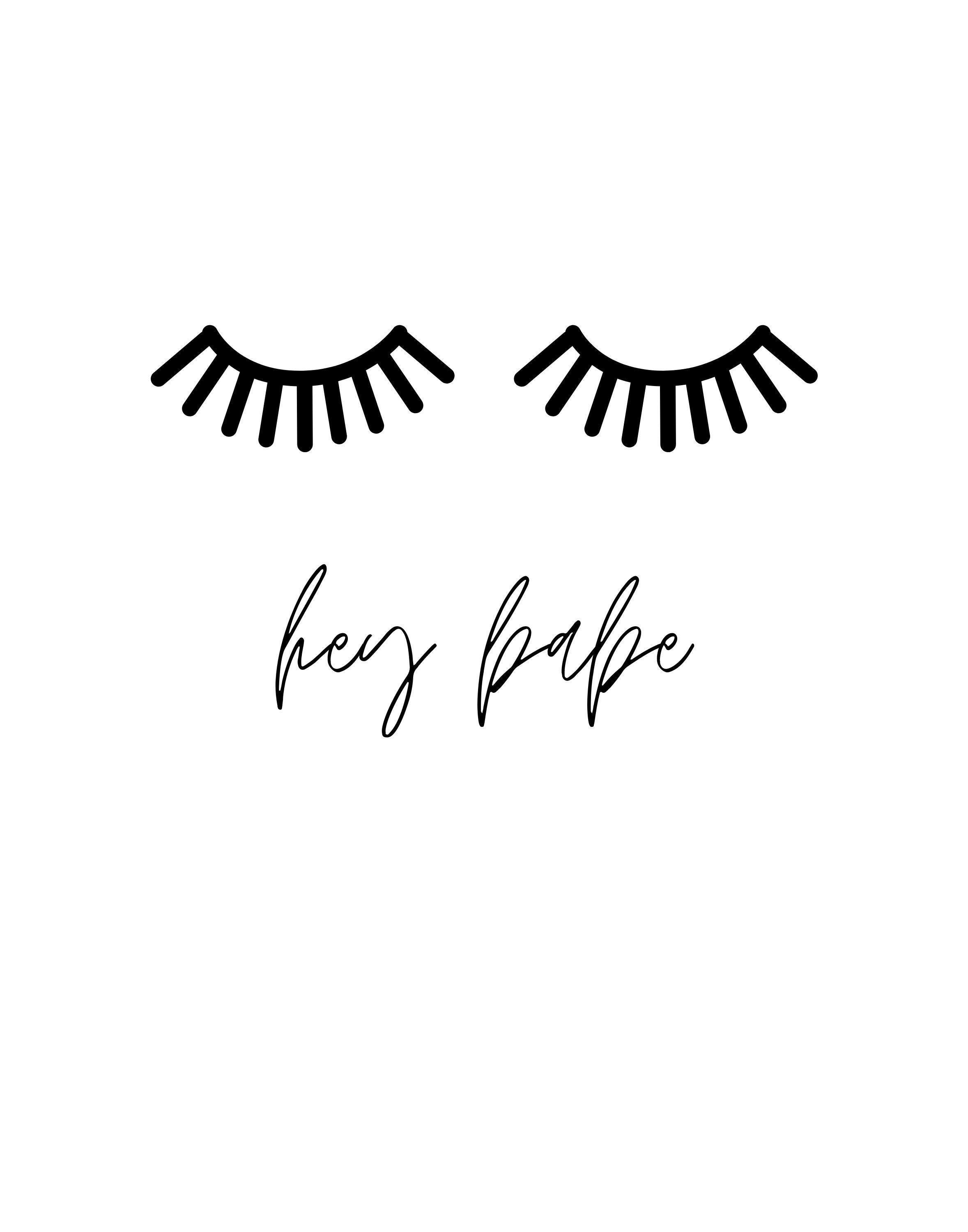 Hey Babe Digital Download Lashes Babe Cave Girl's - Etsy