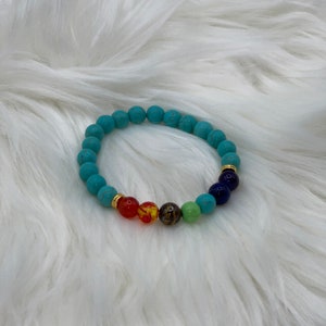 Turquoise Crystal Chakra Bracelet