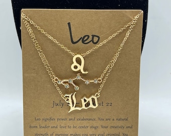 18k Gold Plated Leo 3-Piece Necklace