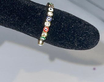 Multicolor Evil Eye Ring (Fits All)