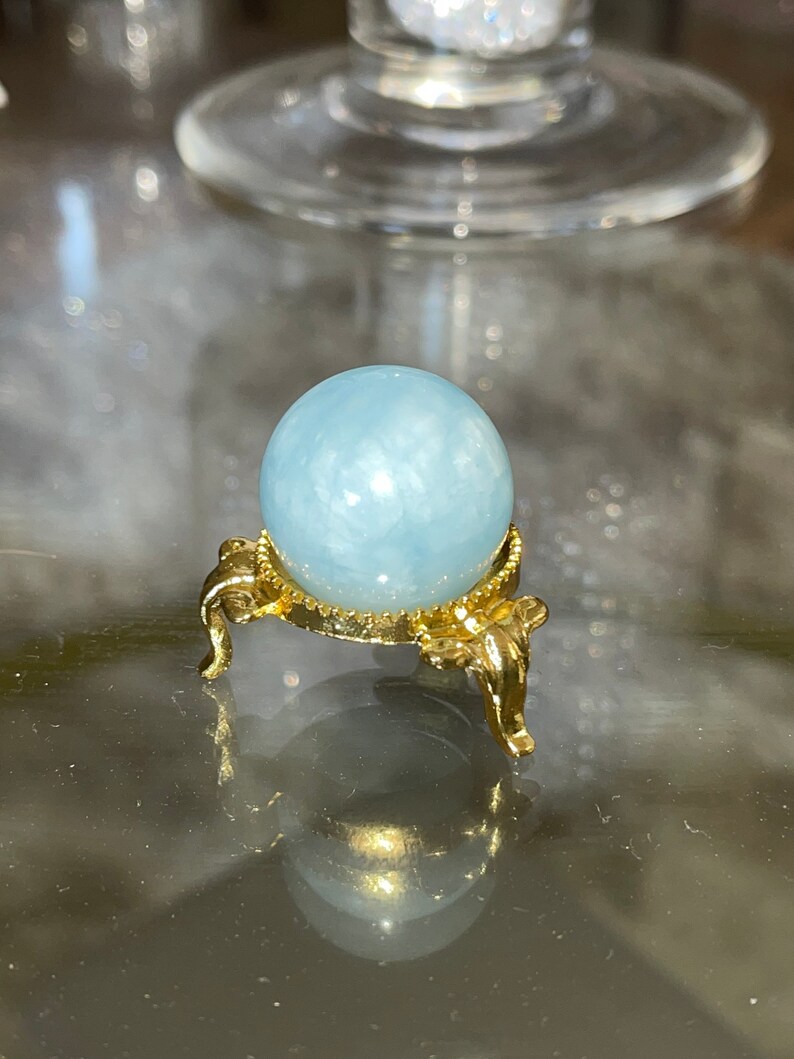 AQUAMARINE Crystal Mini Sphere With Stand - Etsy