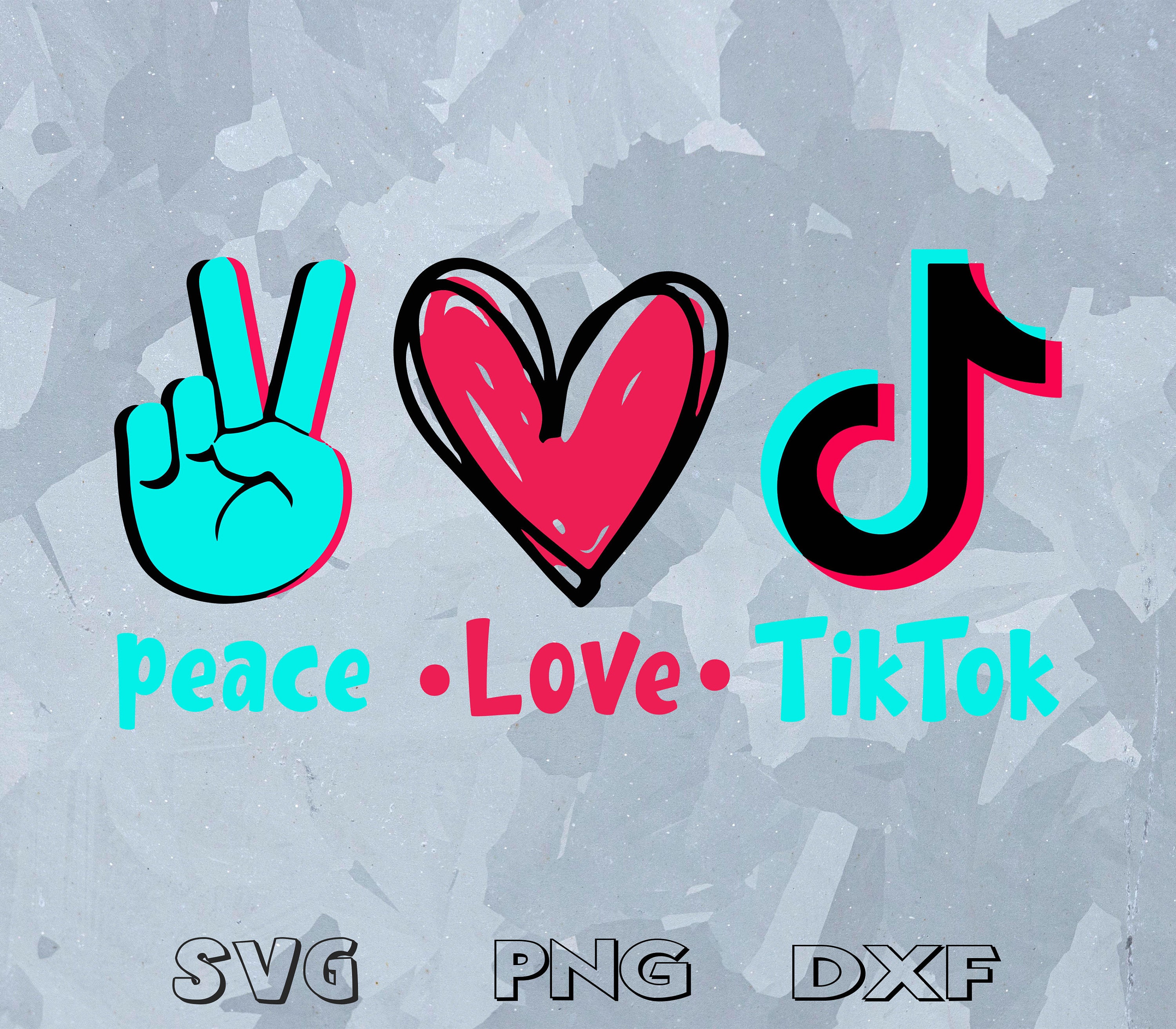 Peace Love Tiktok Svgtik Tok Svgtik Tok Bundle Svgtik Tok Etsy