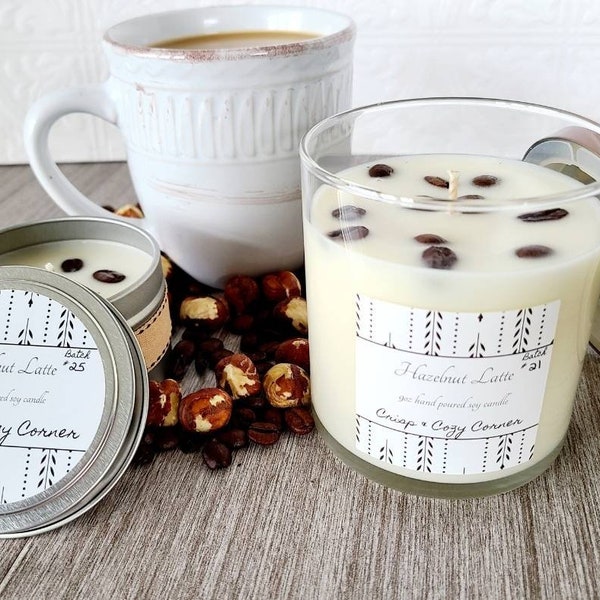 Hazelnut Latte Premium Hand Poured Soy Candles