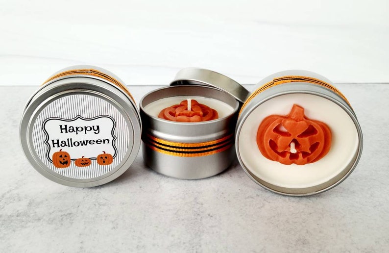 Jack-O-Lantern Soy Candle Spiced Pumpkin Waffles Premium Hand Poured Candle Gift Set image 5