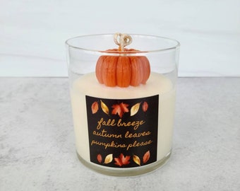 3D Autumn Pumpkin Candle - Pumpkin Souffle Premium Hand Poured Soy Candle - Fall decor - Halloween decor - Gift