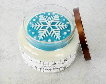Snowflake Premium Hand Poured Soy Candle in Apothecary Jar