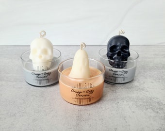 Spooky Ghost & Scary Skulls Premium Hand Poured Soy Candles - Halloween - Haunted