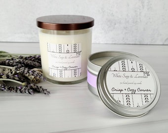 White Sage & Lavender Premium Hand Poured Soy Candles