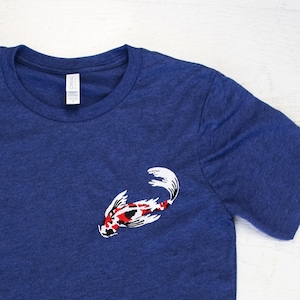 Embroidered Koi Fish Short Sleeve T-Shirt