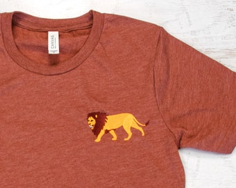 Embroidered Lion Short Sleeve T-Shirt