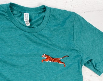 Embroidered Tiger Short Sleeve T-Shirt