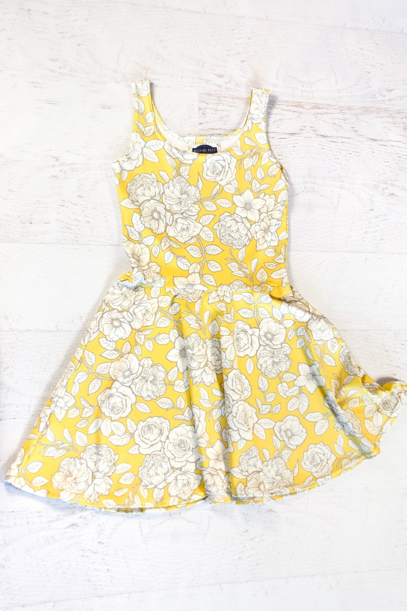 Yellow Floral Skater Dress