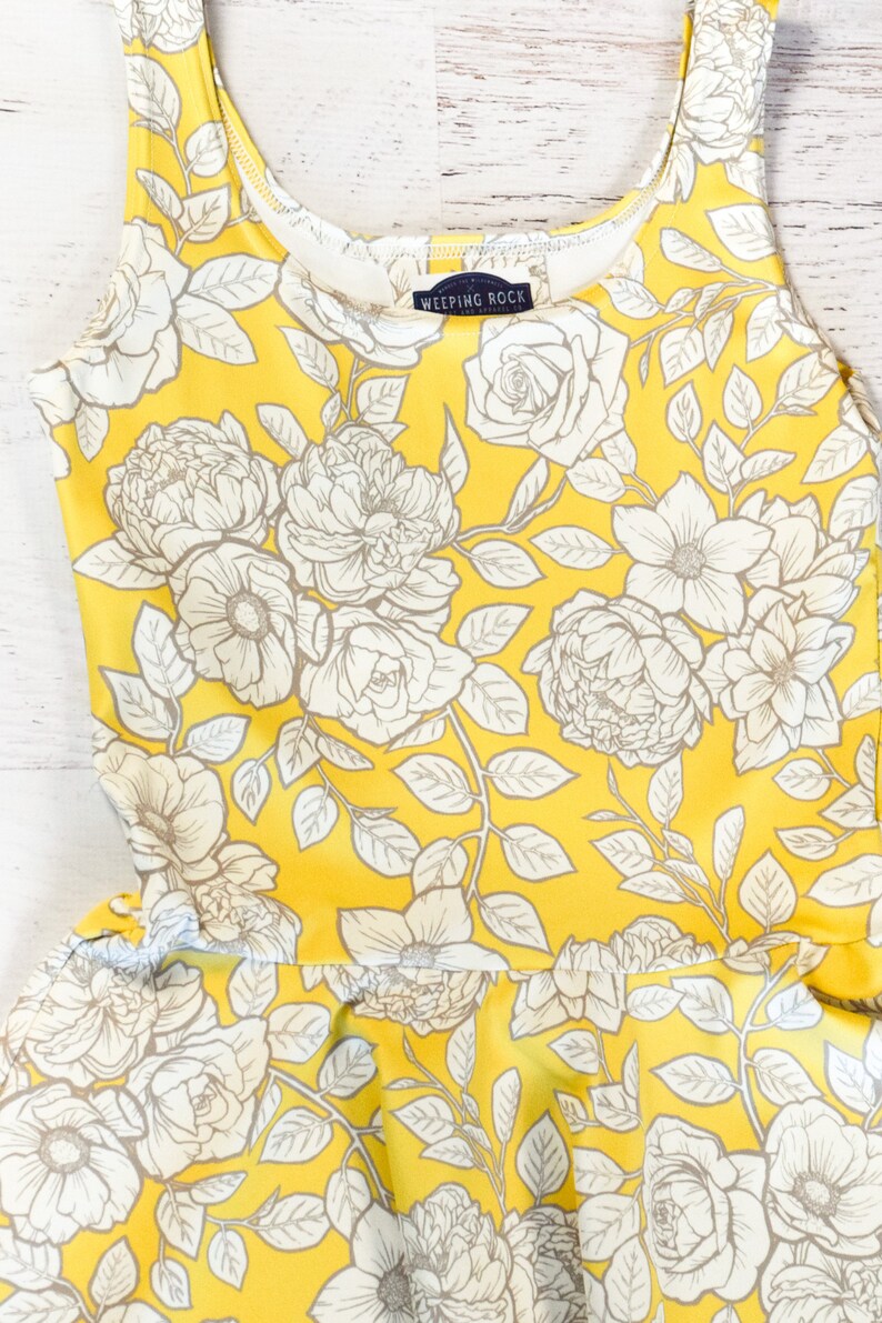 Yellow Floral Skater Dress