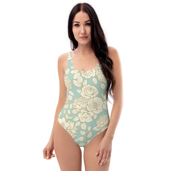 Navy store floral swimsuit