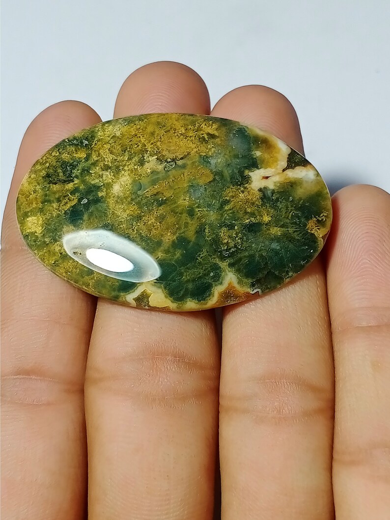 Natural Ocean jasper Cabochons,Ocean jasper Gemstone,Ocean jasper Loose Stone,Ocean jasper Semi Precious jewelry 49Cts.47X31MM