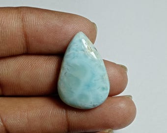 Larimar Cabochon: Loose Gemstone for Jewelry Making (23Cts, 26X16 MM)