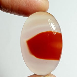 Orange Banded Agate Cabochon: Gemstone Loose Stone, 44 Cts, 32x21 mm