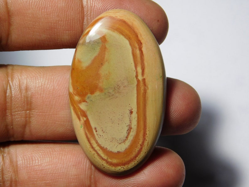 GEMSTONE JEWELRY USE PG-11 NATURAL POLYGRAM JASPER CABOCHON OVAL LOOSE 56 Cts 