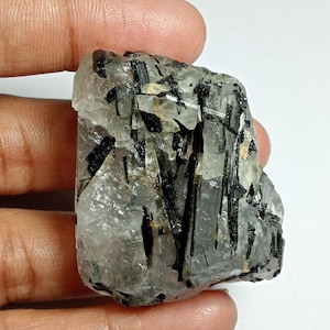 Raw Black Tourmaline Quartz Cabochons: 200 Cts Natural Gemstone