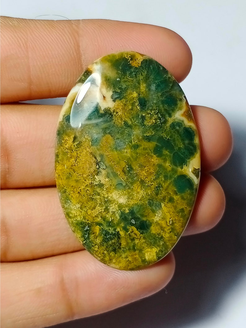 Natural Ocean jasper Cabochons,Ocean jasper Gemstone,Ocean jasper Loose Stone,Ocean jasper Semi Precious jewelry 49Cts.47X31MM