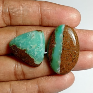 2 Pcs. Lot Chrysoprase Cabochons,Chrysoprase Gemstone,Chrysoprase Stone,Chrysoprase Semi Precious,Chrysoprase jewelry Making  44Cts.  #30