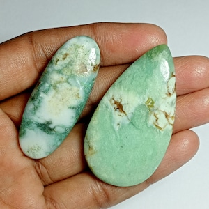 2 Pcs. Lot Chrysoprase Cabochons,Chrysoprase Gemstone,Chrysoprase Stone,Chrysoprase Semi Precious,Chrysoprase jewelry Making  110Cts.  #150
