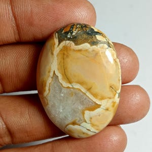 Maligano Jasper Cabochon: Loose Gemstone for Jewelry Making (50Cts, 34X25 MM #400