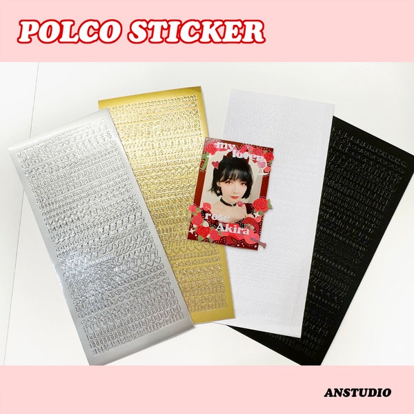 Deco Sticker Coreano Polco Sticker Alfabeto Lettera Numero Minuscolo Oro Argento Bianco Nero Kpop Toploader Decorazione Polaroid Photocard