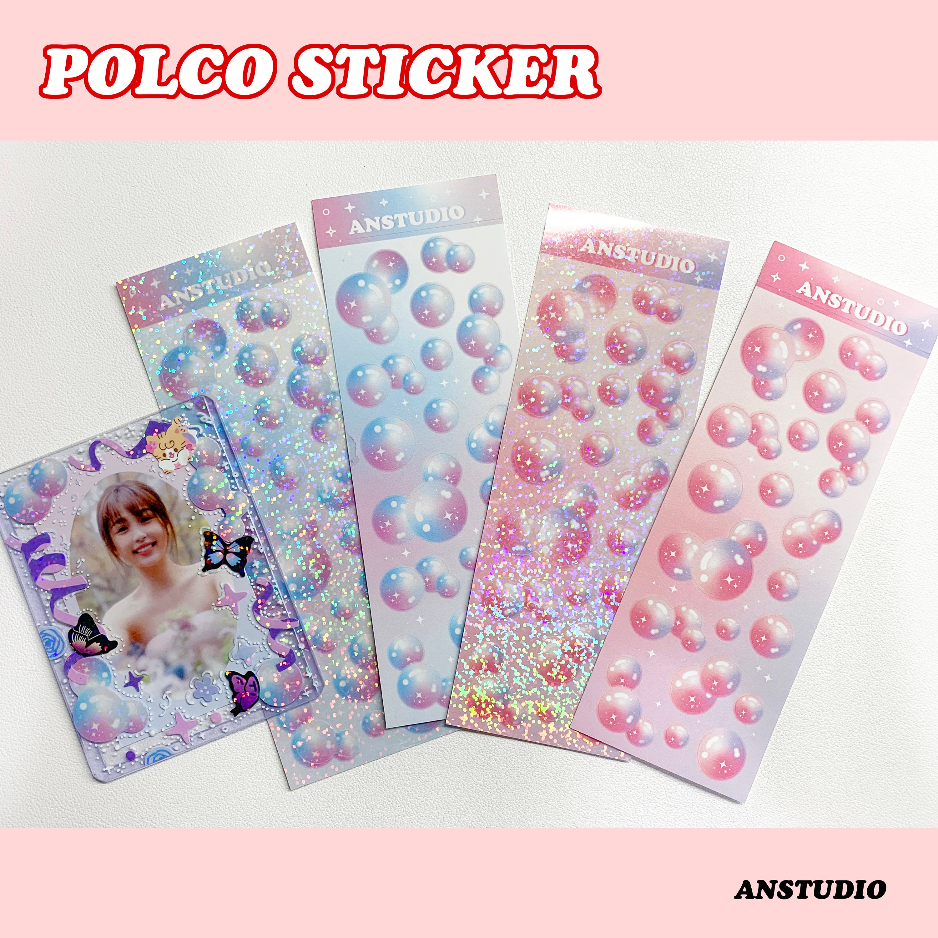 polco deco sticker sheet gradient bubble sparkle star glitter etsy