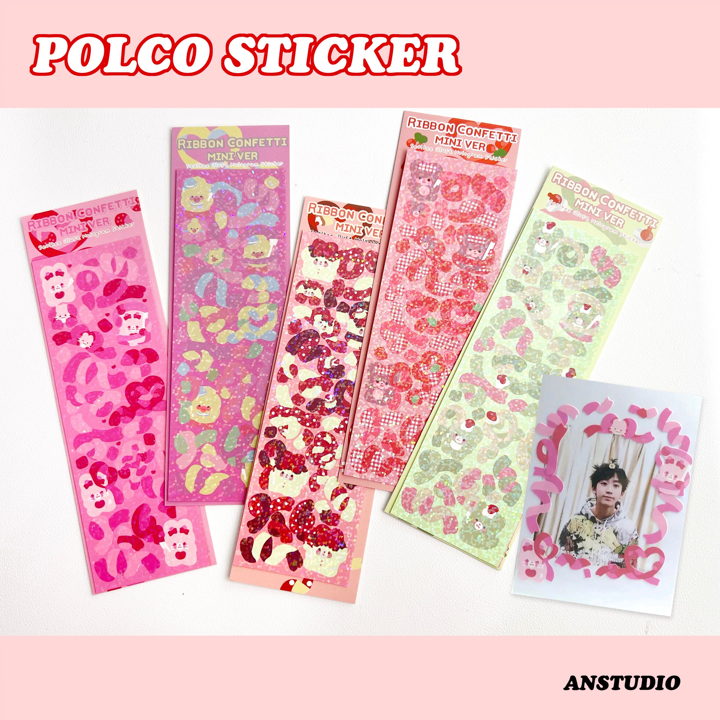 deco sticker korean polco sticker glitter bear bunny cow etsy