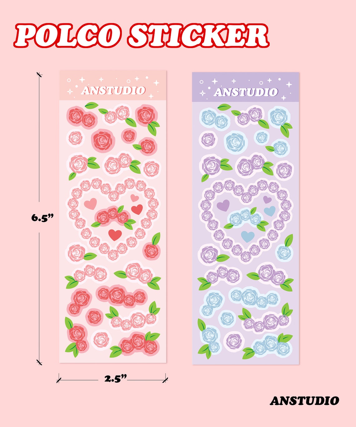 Polco Deco Sticker Sheet Rose Deco Sticker Kpop Toploader Etsy