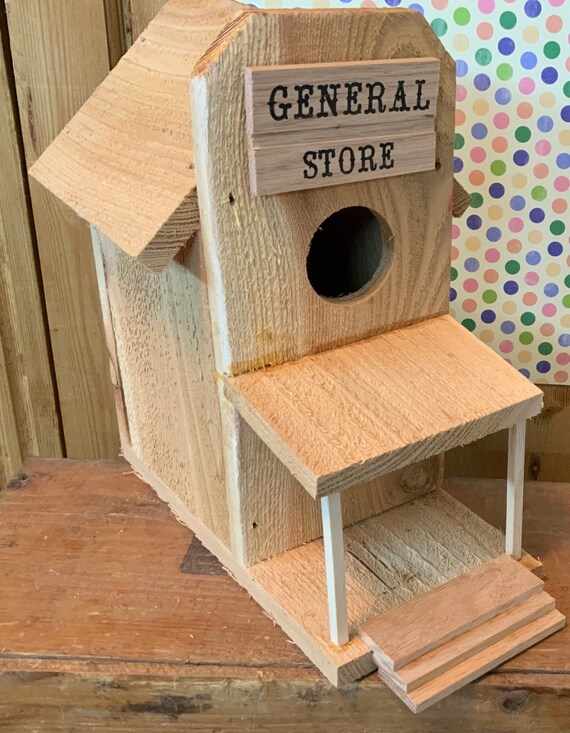 Wooden General Store Bird Feeder Etsy