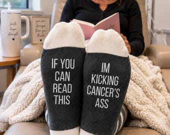 Kicking Cancer's Ass Socks – Get Well Gift, Chemo Care Package