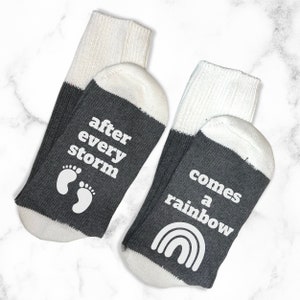 New Mom Gift - Every Storm Comes a Rainbow - Pregnancy Gift, New Mom Socks, Expecting Mom Gift, pregnancy announcement - miscarriage