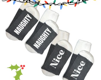 Naughty or Nice Christmas Socks - White Elephant Gift