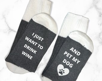 Wine and Dog Socks: Novelty Dog Mom Gift