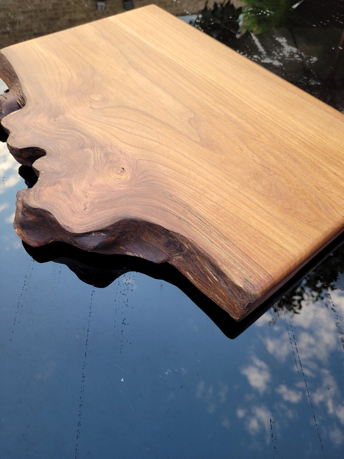 Live edge Elm chopping board Etsy