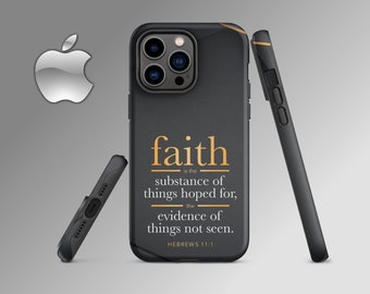 Glaube | iPhone Robuste Hülle | Handyhülle | Handytasche | Handyhülle | Doppelschicht | Christliches Geschenk | Langlebig | Bibelvers