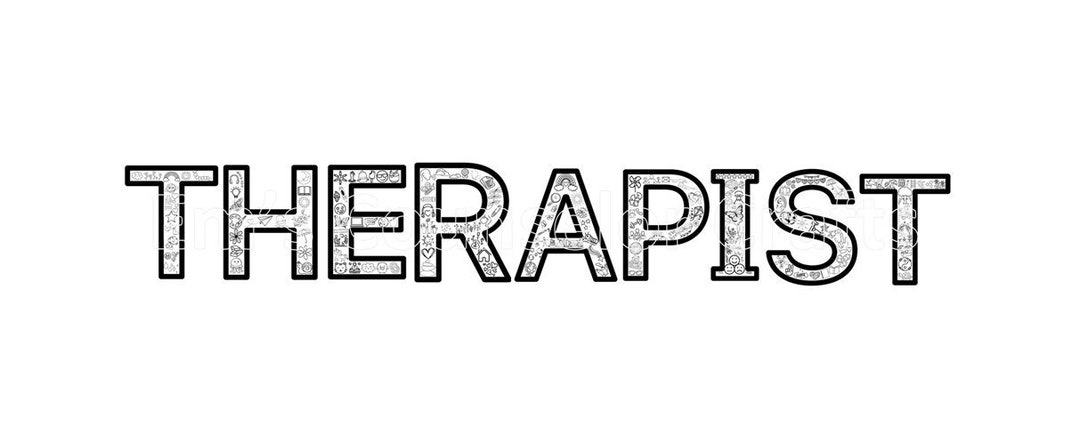 Therapy Lettering Therapist Coloring Graphics Page, Therapist Letters for Classroom ...